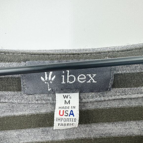 Ibex Diana Cowl Neck Long Sleeve Top 100% Merino Wool in Green Gray Size M (FLAW - Picture 6 of 10